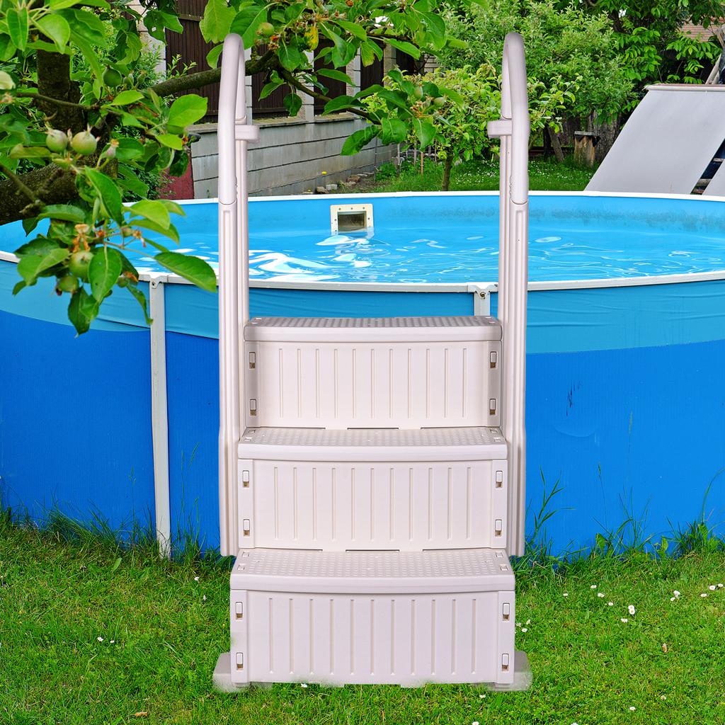 Reinforced Pool Ladder Lightweight Pool Handrails Ladder Detachable Above Ground Pool Step for Various Sizes Swimming Pools