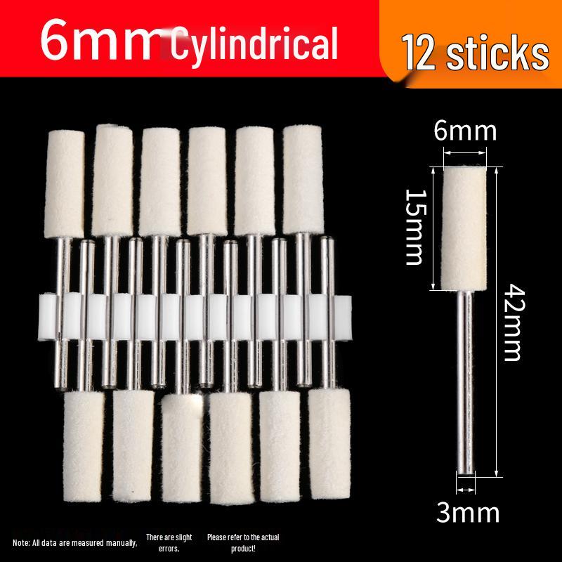 3mm Wool Polishing Head for Metal, Jade, Glass, and Mirror Surfaces - Electric Grinding Head.