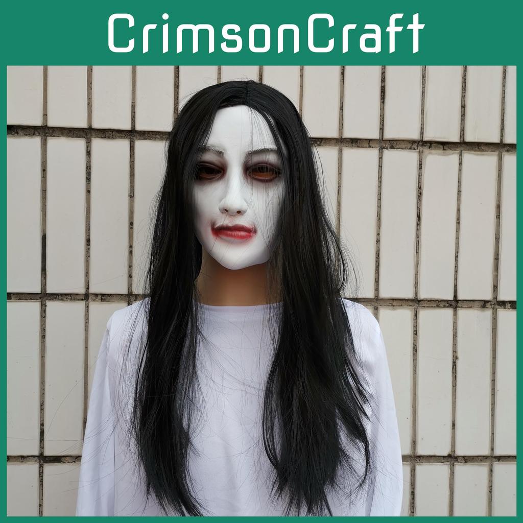 Ghost Latex Female Mask With Long Hair Design For Halloween And Haunted House