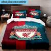 Liverpool Football Club Set Biancheria da Letto 3 Pezzi Stampa 2D (Include 1 Copripiumino + 2 Federe Senza Imbottitura), Decorazione camera da letto, Regalo ventilatore