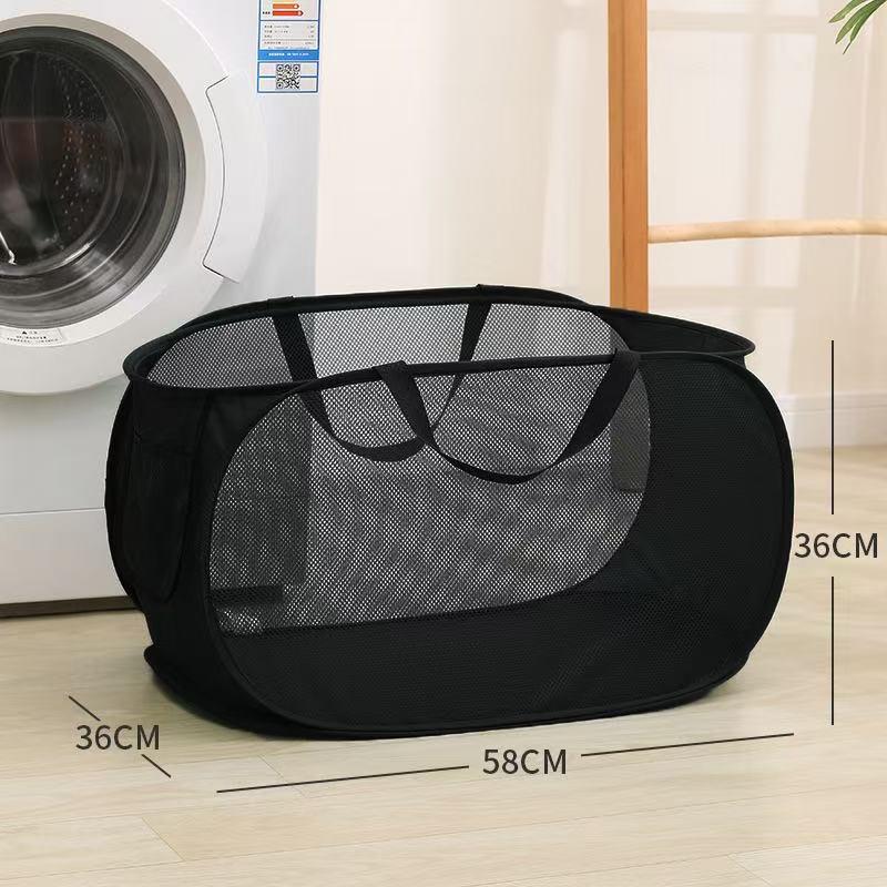 Foldable Mesh Laundry Basket - Space-Saving, Handheld, Portable, Multifunctional Storage for Dirty Clothes