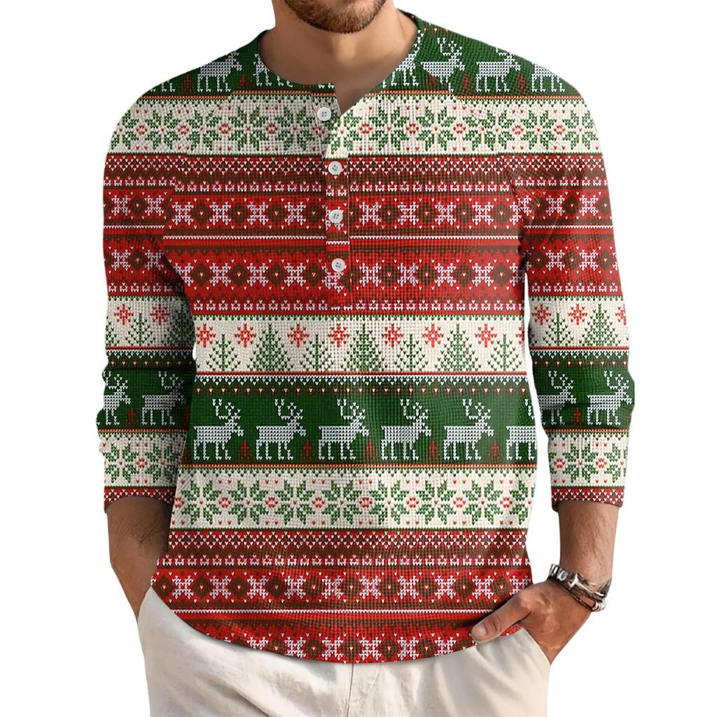 Men's Loose Casual Button Down Collar Long Sleeve Top