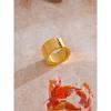 Eetit Distinctive Stainless Steel Wide Polished Charm Ring 2025 Steel Movable 18K Golden PVD Plated Finger Jewelry