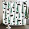 Rlsgjlkjk Forest Animals Shower Curtain Jungle Trees Plant Wildlife Bird Bear Fox Deer Modern Minimalist Bathroom Shower Curtain