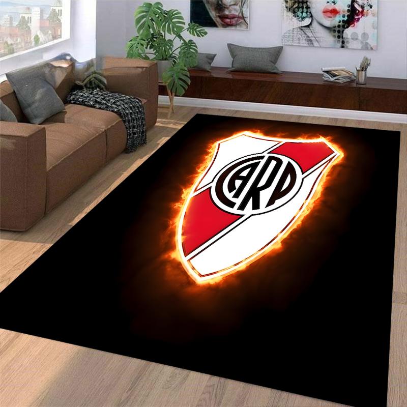 "Flaming Shield Pattern Carpet with Black Background for Home Décor" Suitable for Use As an Anti-slip for Living Room Bedroom Sofas