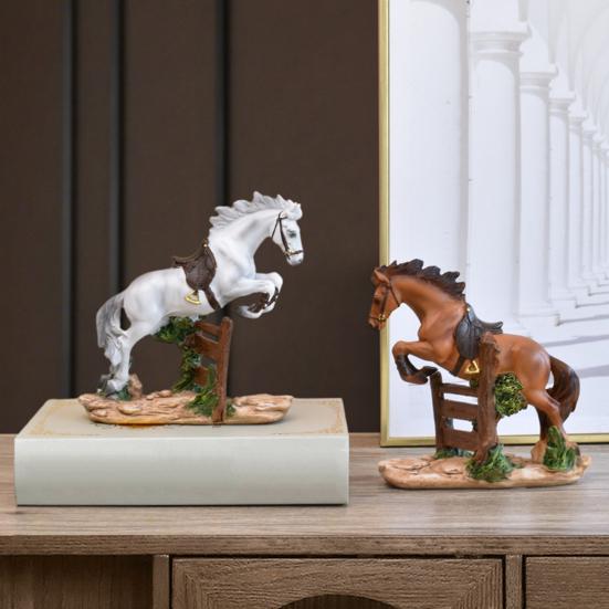 Running Horse Statue Miniature Pony Figurine Resin Simulation Animal Sculpture Home Office Bookshelf Decoration Ornament