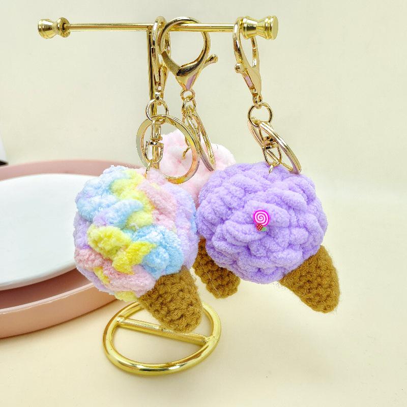 Cute Cartoon Ice Cream Keychain & Backpack Pendant - Fun Gift for Kids & Couples