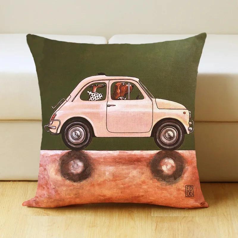 Cartoon Dog Pet Animal Print Sofa Cushion Cover Pillowcase Home Decor Party Car Bedding