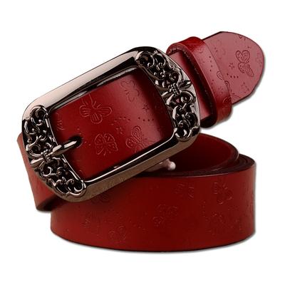 Women'S Pin Buckle Cowhide Belt Women'S Retro Casual Decoration Leather Belt Versatile