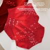 Big Size Spring and Summer Benming Year Red Extended High Waist Abdominal Hip Briefs