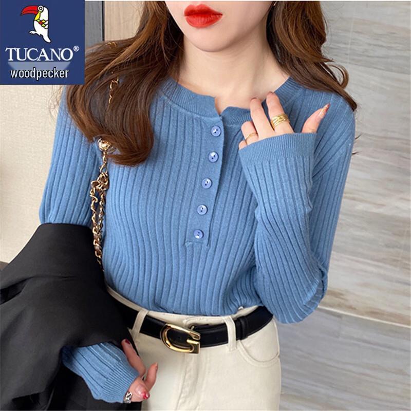 Tucano Women's Solid Color Crewneck Knitted Pullover Sweater