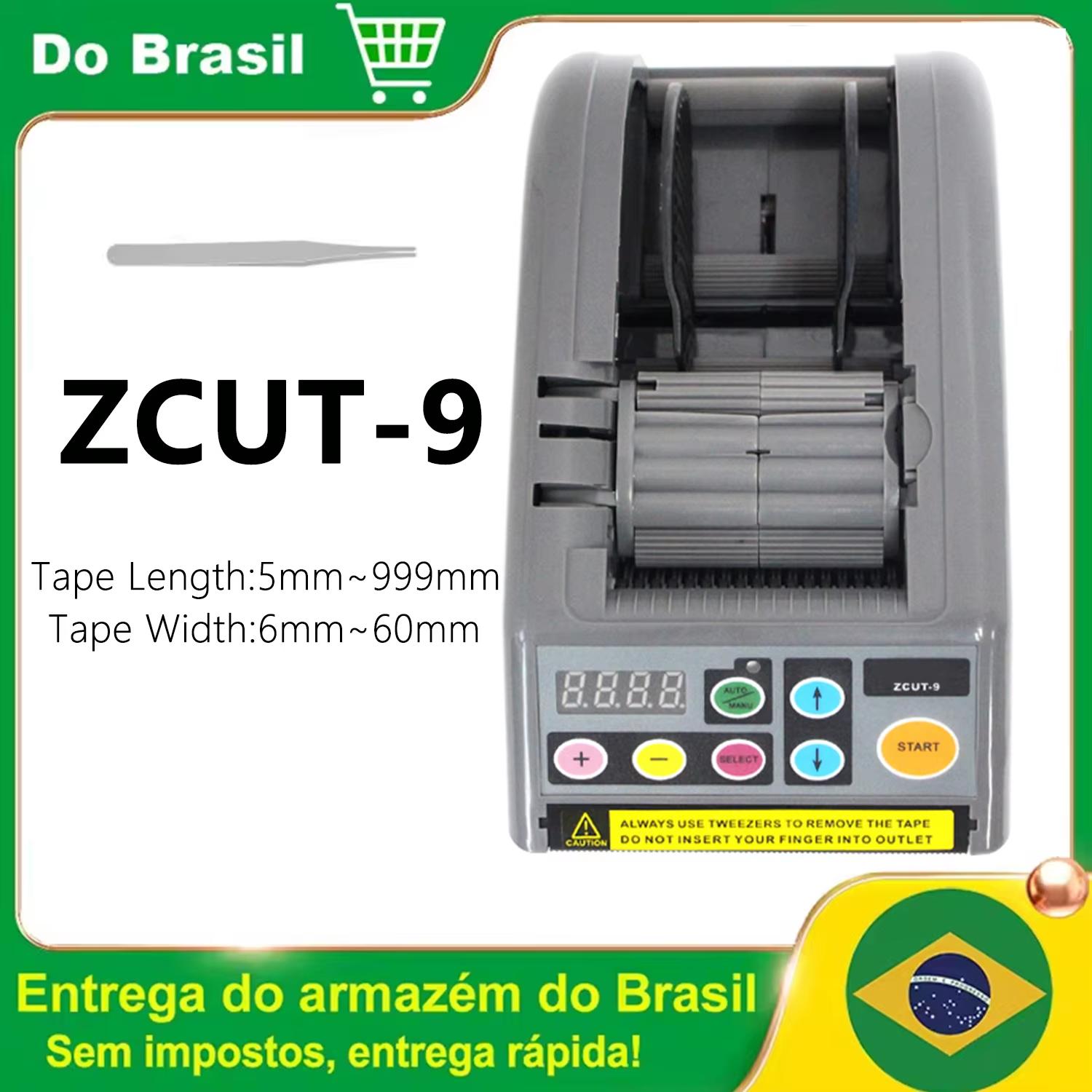 ZCUT-9 Automatic Tape Cutting Machine Paper Slitting Dispenser 6-60mm Packaging Adhesive Electric Tape Cutter ShippingfromBrazil ZCUT-9