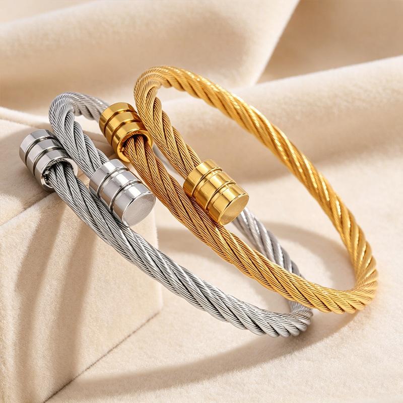 European and American s, steel wire electroplating, unique personality, new design, gold and silver s, stainless steel jewelry, washable