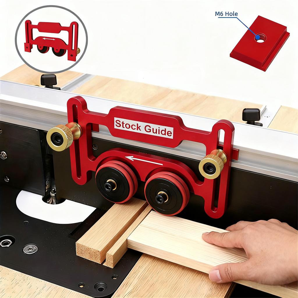 1pc Woodworking Double Bearing Roller Feather Board with Sliding Block, Table Saw Precision Guide for Woodworking DIY Projects