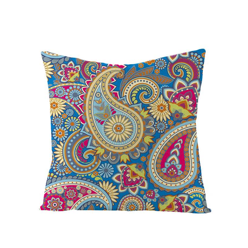 Kombination im Ethno-Stil Polyester Bedruckter Kissenbezug Boho-Stil Kaschmirblume Kissen Lendenkissenbezug