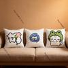 Adorable Cute Cartoon Cat Pillow Case Plush Fabric Soft Pillowcase Double Sided Print Sofa Cushion Cover Throw