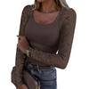 Women's Fashion Solid-Colour Casual Loose-Fit Lace Top: Flattering, Slimming And Figure-Hugging