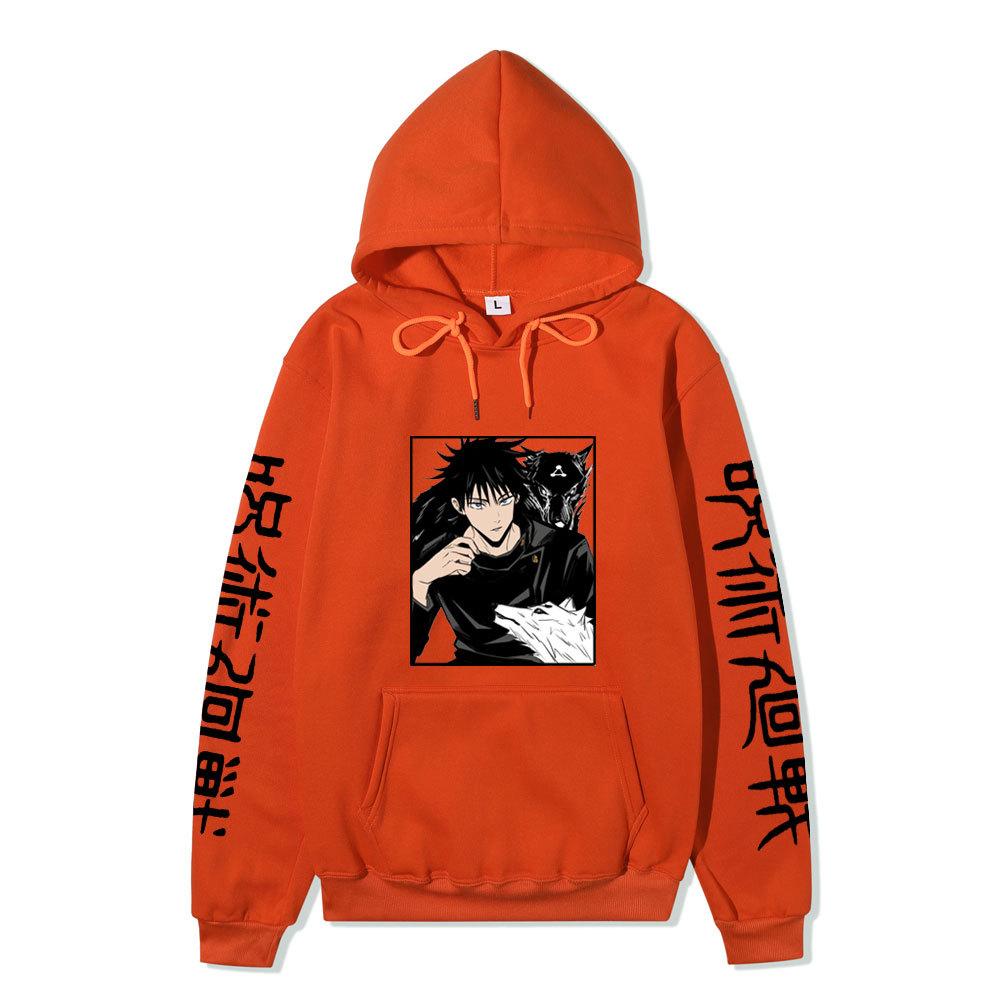 Japanese Anime Hoodie Sweatshirt Jujutsu Kaisen Satoru Gojo Anime Print Soft Fleece Warm Long Sleeve Hooded Sweatshirt