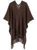Hot-Selling Knit Shawl: Spring Summer Autumn, Hollow Design, Tassel Trim, Solid Color, Lightweight for European & American Styles.