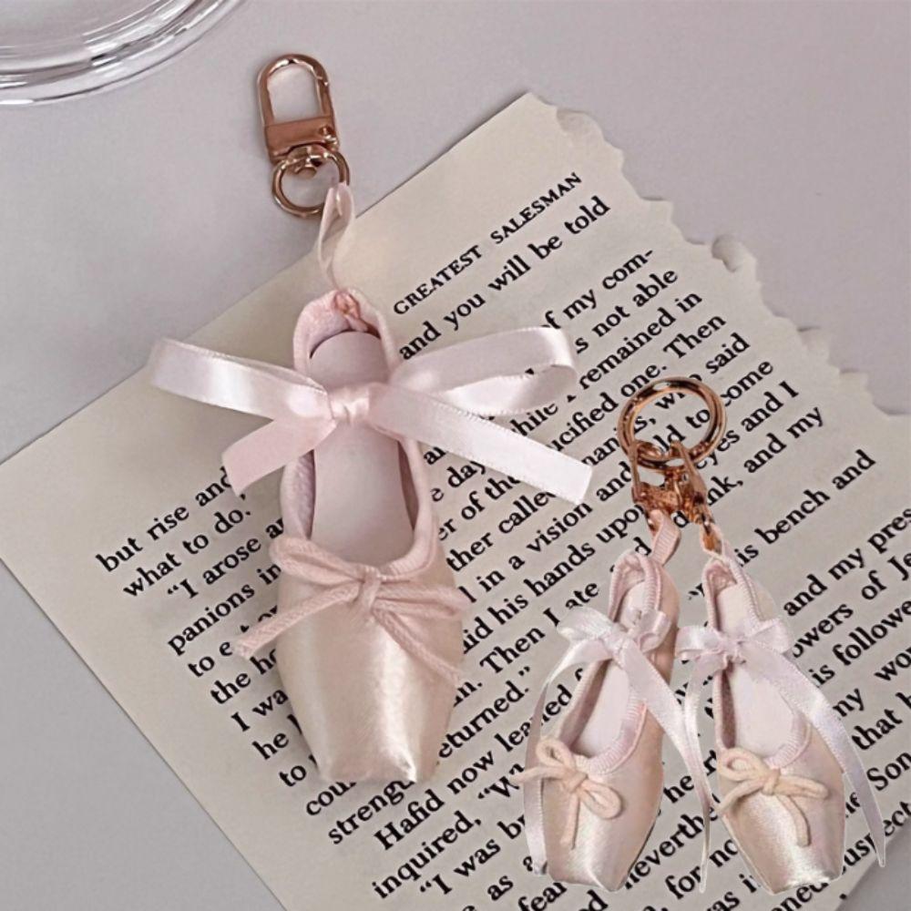 Phone Charm Mini Ballet Shoes Pendant Pink Color Ballet Shoes Key Holder Women and Girls
