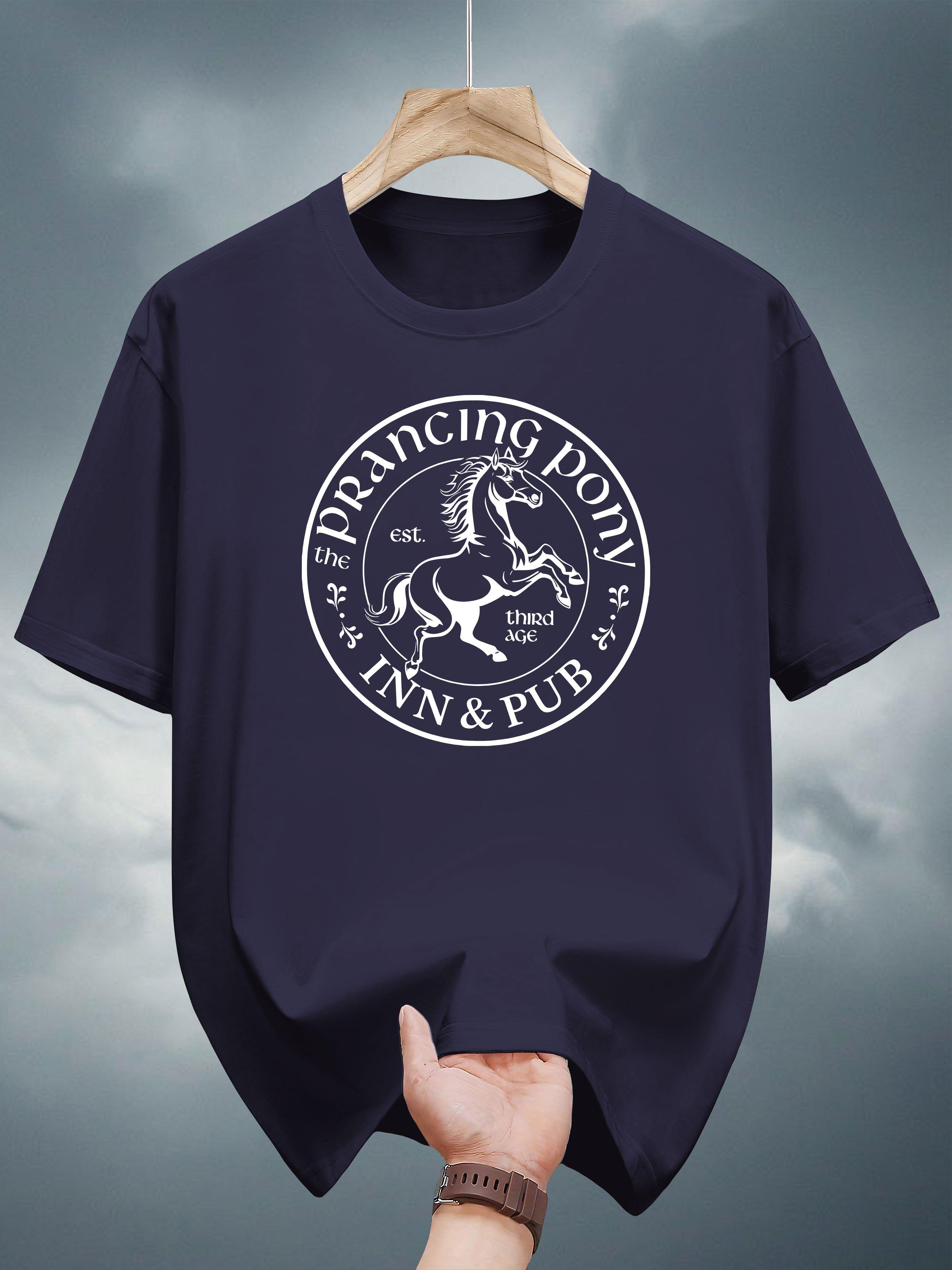 100% Cotton Graphic Print T-shirt - Royal Blue S