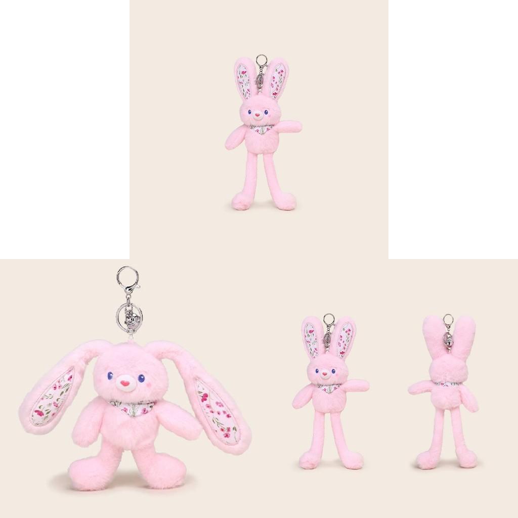 Floral Printed Bunny Plush Keychain Toy Pendant Cartoon Stuffed Doll Kids Gift