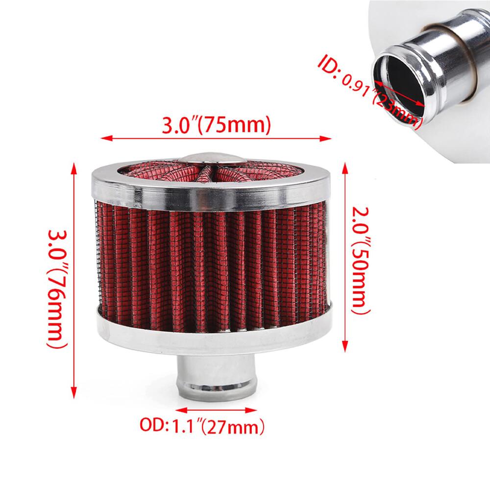 2 Stück Rote Universelle 23mm Auto Push-In Hochfluss Entlüftungsventilabdeckung Entlüftungsfilter