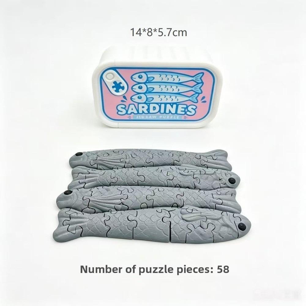 Cute Design Sardine Clicker Press Sound Device Sardine Tin Decompression Toy Bag Accessory