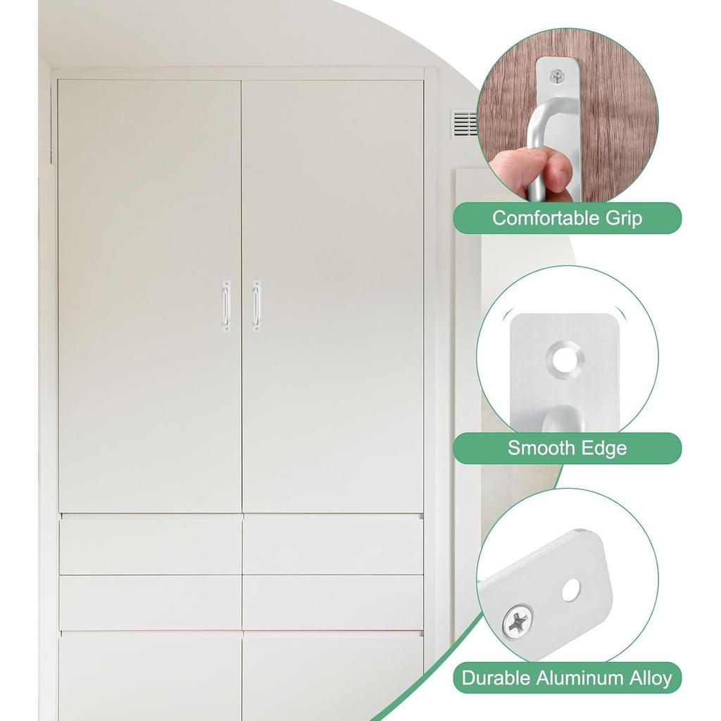 2pcs Sliding Barn Door Handle, Aluminium Alloy Cabinet Door Handle Hardware for Wardrobe Cupboard Closet Garage Shed with Screws