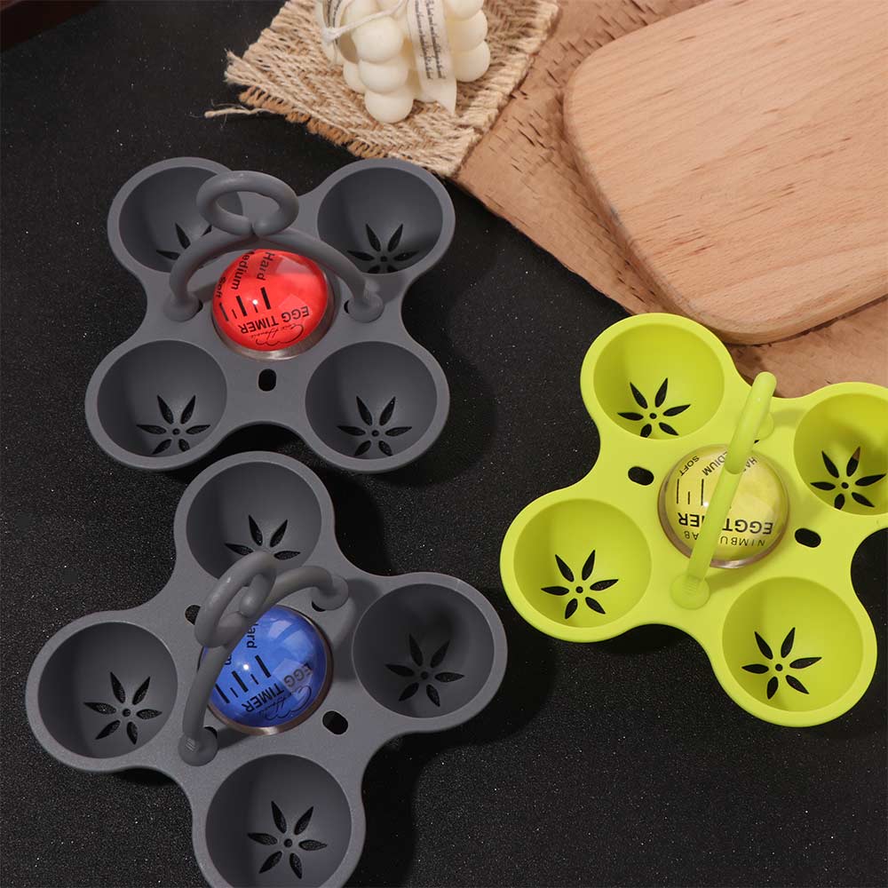 Removable Egg Timer Hold 4 Eggs Nonstick Egg Molds Kitchen Accessories Egg Poacher Cups Home