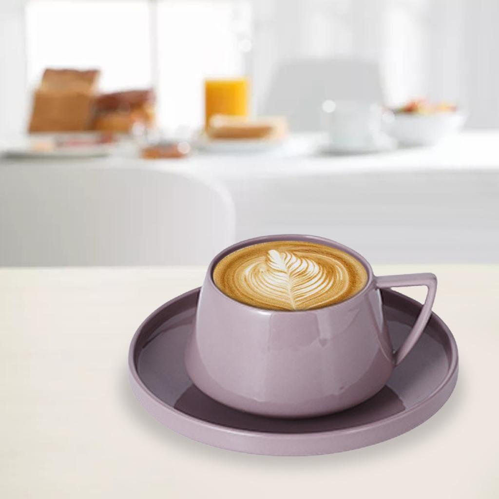 European 250ml Ceramic Cup with Tray Multi-Use Novelty Simple and Elegant Water for Hotel Gifts