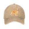 Elegante Golden Retriever Papiercut P Neue Vintage Gewaschene Baumwolle Baseballkappe Sonnenhüte