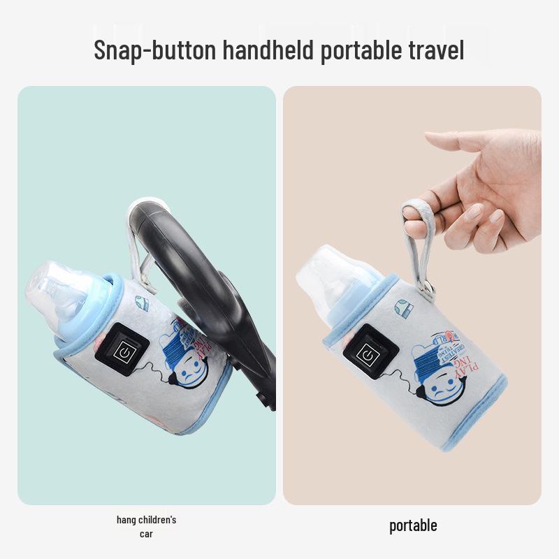 USB Heated Insulated Baby Bottle Warmer & Protective Sleeve for Outdoor and Car Use
