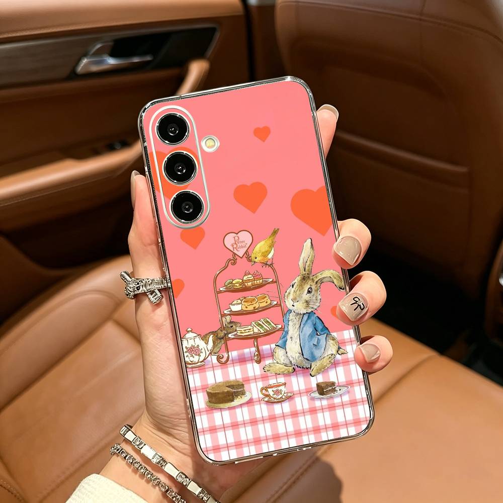 Cute R-Rabbit P-Peter Clear Phone Case for Samsung Galaxy A71, A70, A52, A51, A40, A30