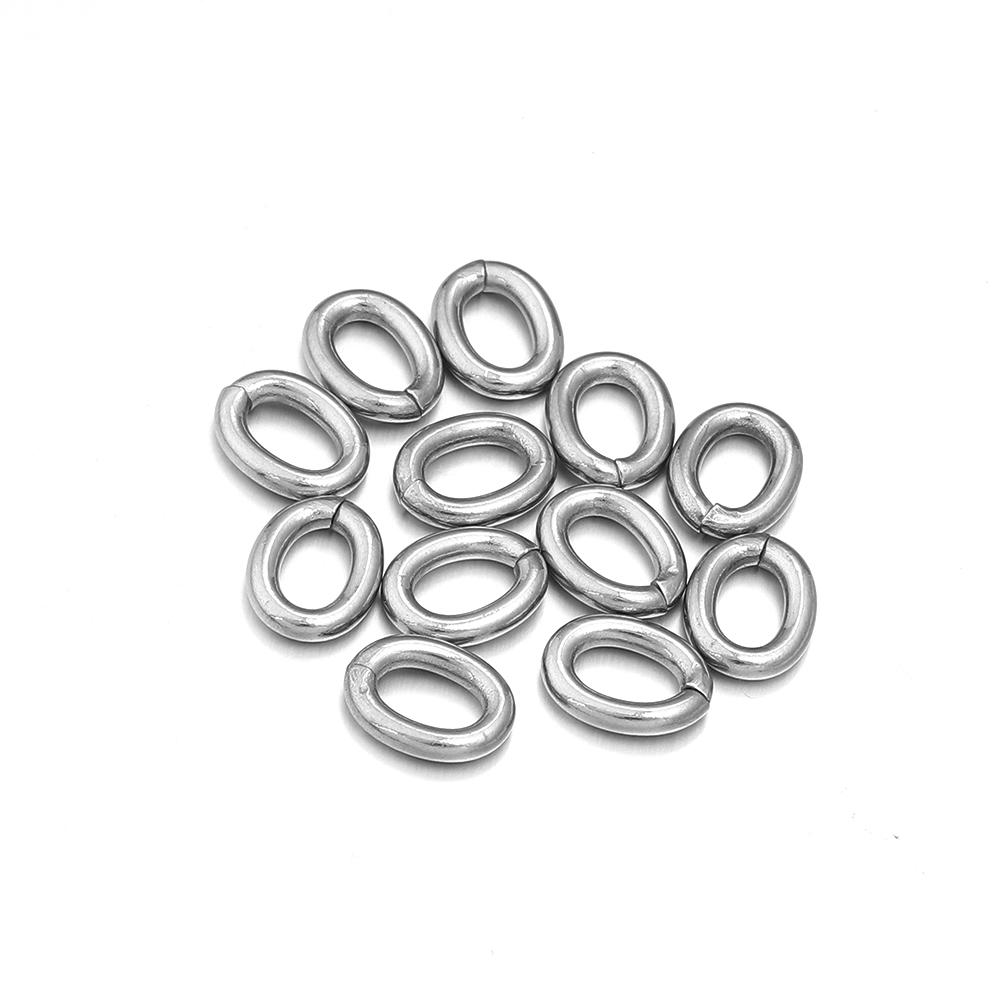 

20pcs/lot Oval Stainless Steel Open Jump Rings Connectors Split Rings For DIY Bracelets Jewelry Making Materials Accessories