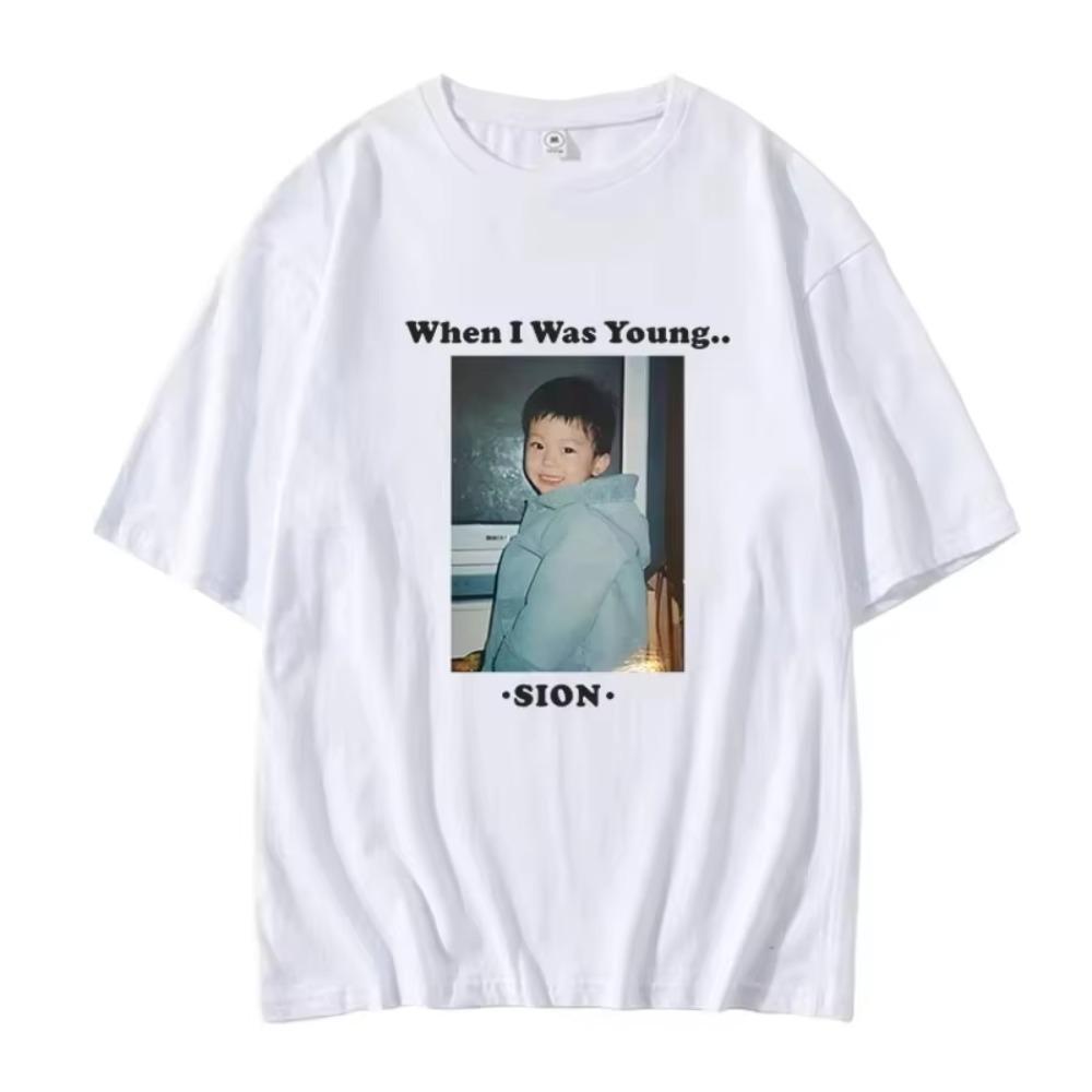 

NCTWISH Concert When I Was Young with The Same Loose T-shirt Short-sleeved Round Neck Clothes t shirts for men S белый