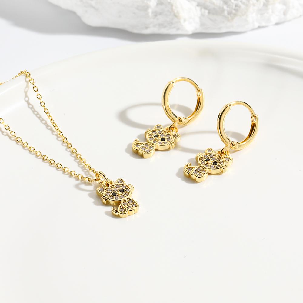 Mix Style Ins Fashion Multi Element Zircon Cute Cartoon Pendant Chain Necklace For Women Girls Charms Necklace Jewelry Set Gift