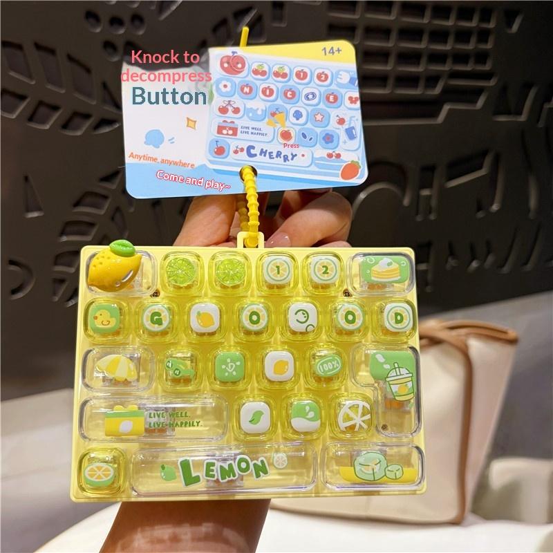 26 Key Cute Decompression Toy Anti-Anxiety Push Button Toy Portable Bag Hanging Ornament For Students Daily Use
