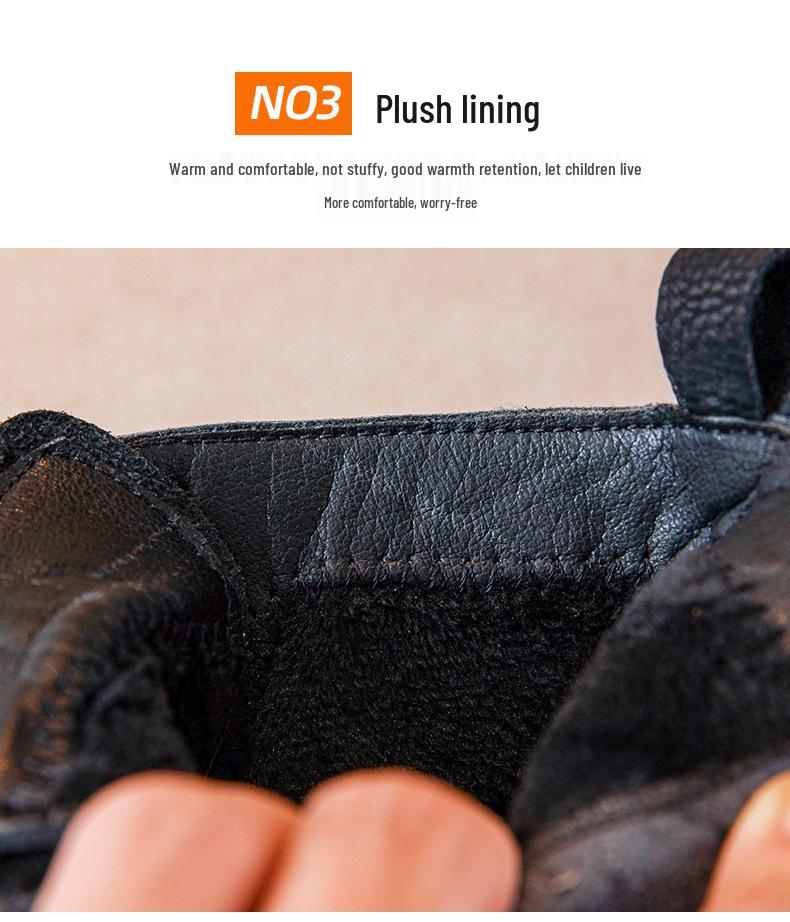Boys' 2025 Autumn/Winter Fashion Casual Leather Ankle Boots for Middle and Big Kids - Korean Style