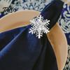 Rhinestone Table Settings Snowflake Napkin Ring, Metal Holder, Winter Decorative Rings Holiday Ring for Christmas Dinner Decor Wedding