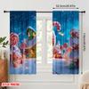 2pcs,2D Plane Printing Minimalist Curtains Christmas Red Truck Versatile Durable Polyester (without Rod) Holiday Ldeal for