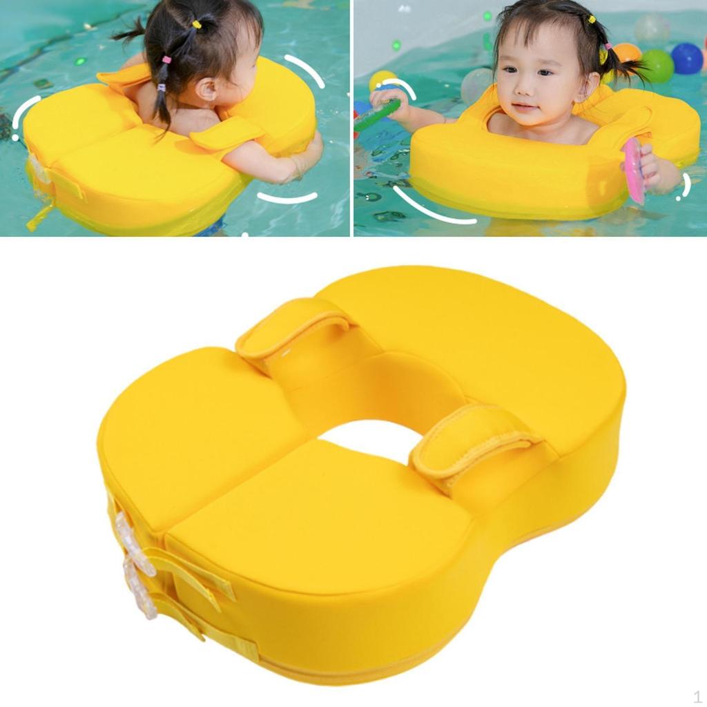 Bouée Non Gonflable Jouet de Piscine Anneau Sous les Bras pour Bébé Enfants Garçons Filles Jaune