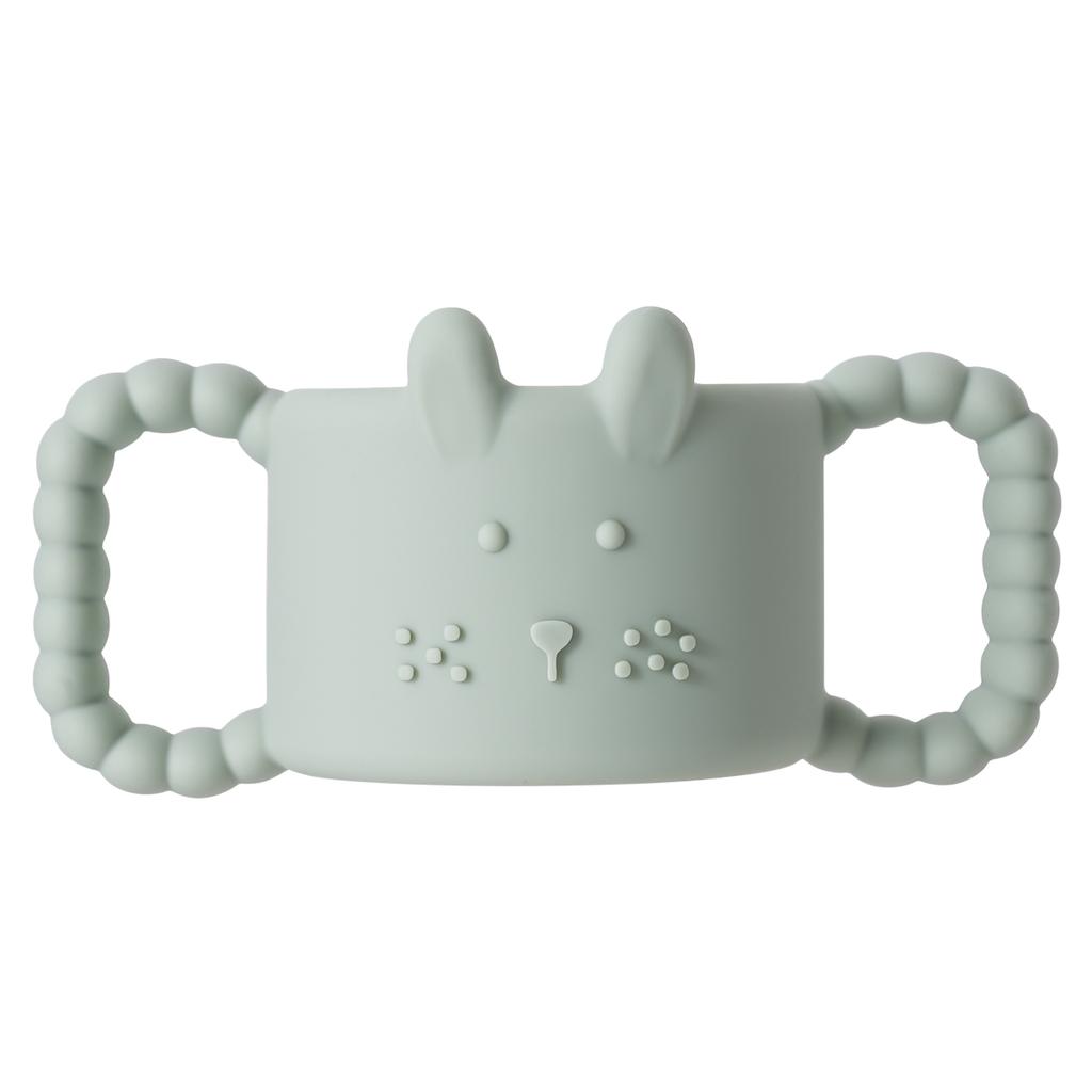 1 Stück Silikon-Babyflaschengriffe, Niedlicher Kaninchen-Schmaler Strohhalm-Flaschenhalter, Leicht zu Greifender Babyflaschenhalter
