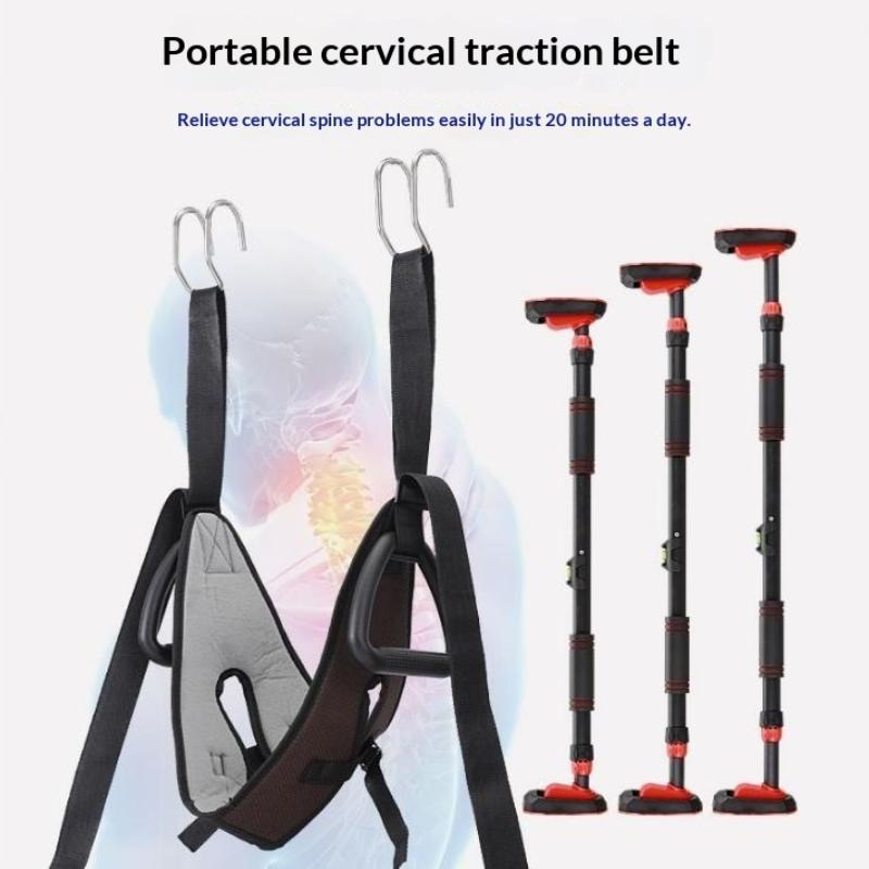 1Pcs Over Door Cervical Neck Traction Kit Breathable Mesh Adjustable Grips for Neck Pain Relief Daily Home Care