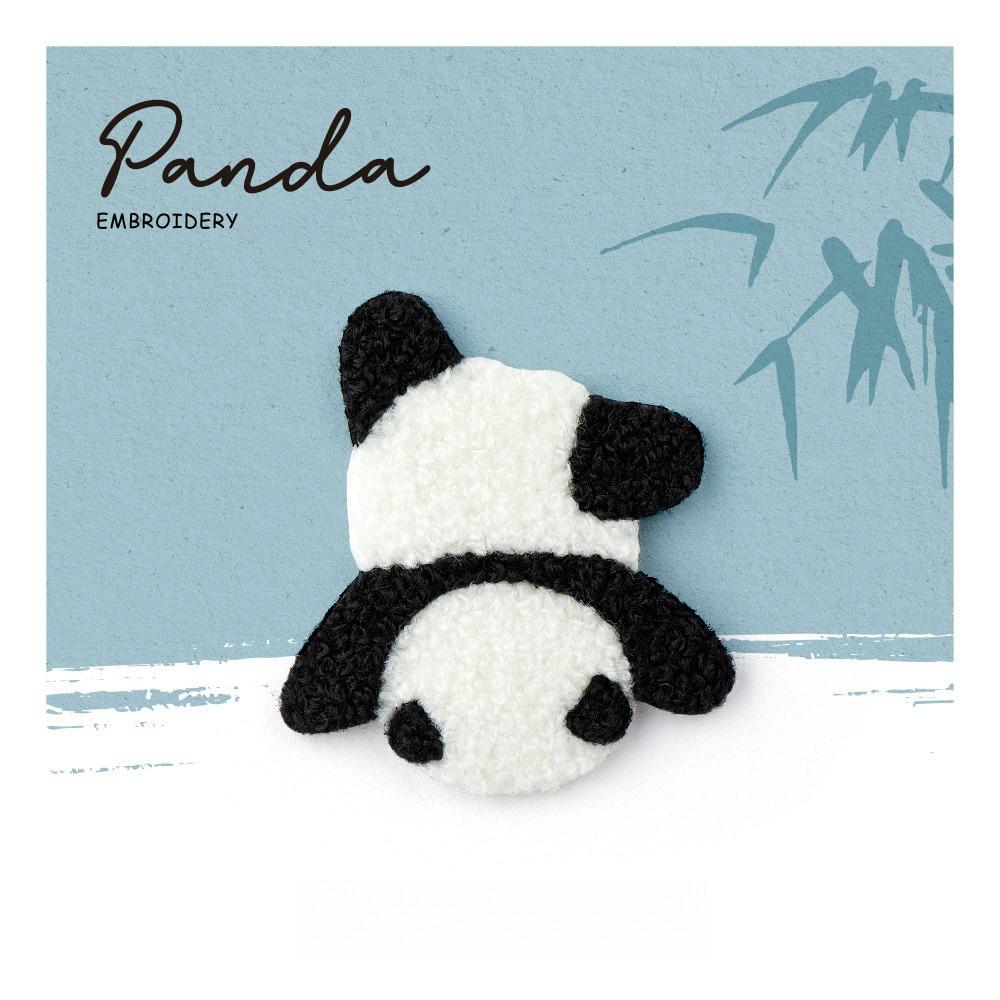 Cartoon Embroidery Panda Pin Exquisite Cloth Badge Creative Panda Brooch  Clothing Accessory
