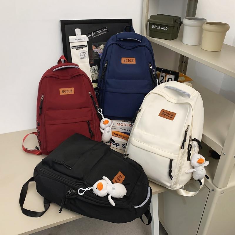 Student Schoolbag Women's Solid Color Backpack Men Large Capacity Middle School Students Third To Sixth Grade Backpack