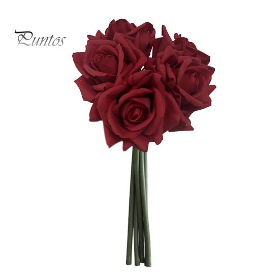

5 шт./компл. искусственная роза, реалистичный поддельный цветок, свадебная вечеринка, домашний офис, стол, центральный элемент, искусственные цветочные растения, ветка, стебель, украшение красный