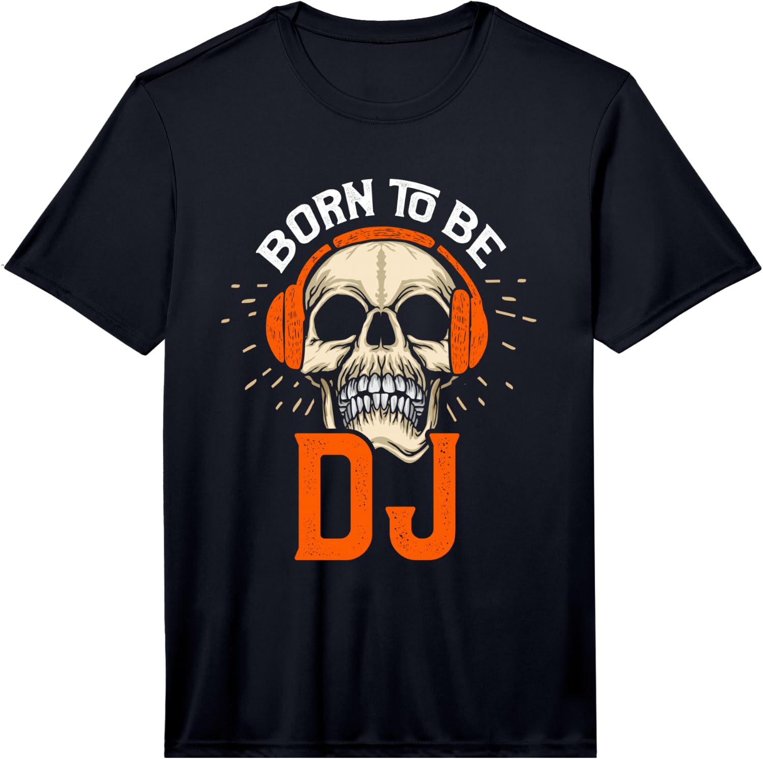 Mens Vintage Born to Be DJ Skull and Headphones Music Lover Gift Performance Unisex T-Shirt L