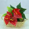 18Fork/branch Artificial Plants Anthurium Decoration Green Turtle Leaves Garden Home Decor Artificial Flowers Grass Plant Bonsai