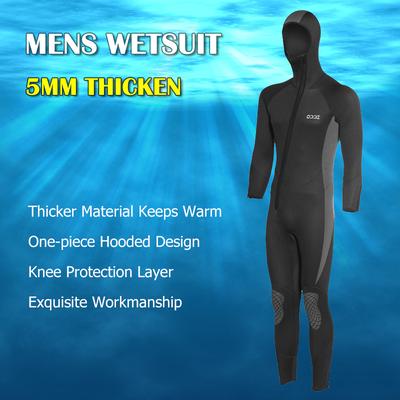 5mm Mens Full Length Winter Wetsuit Hood Surf Autumn Hooded Couple Surf Wet Suit M-4XL